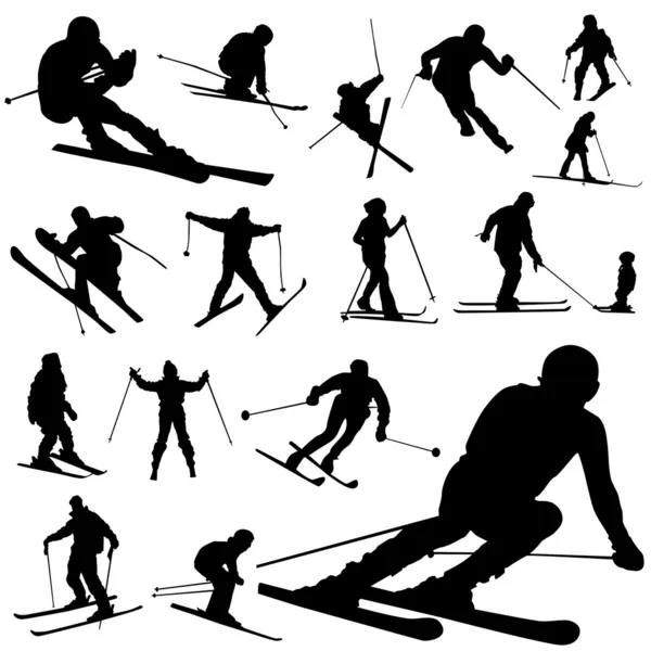 Set van ski — Stockvector