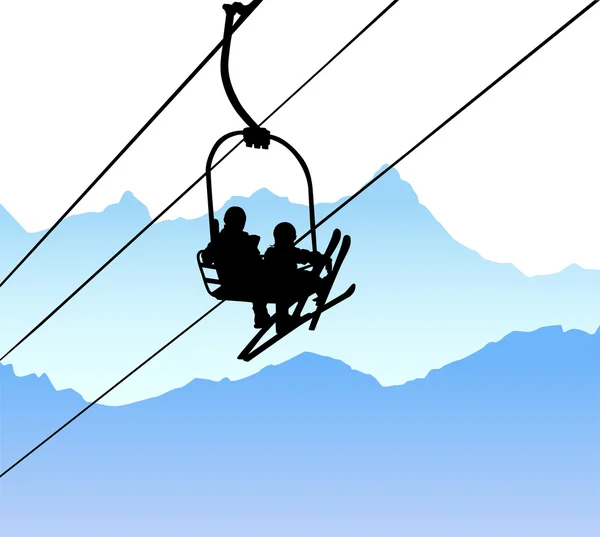 Ski lift — Stock Vector
