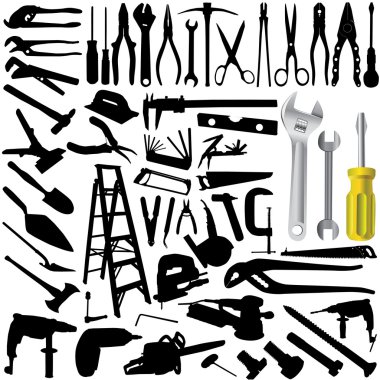 Collection of tool vector clipart