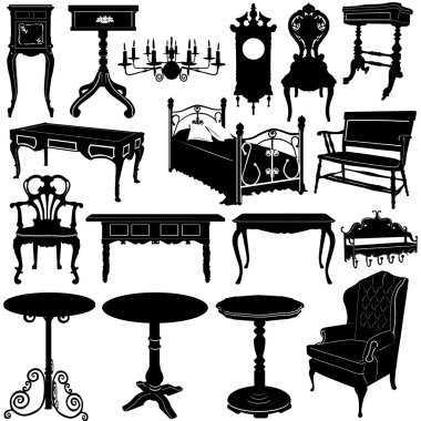 Antique furniture vector clipart