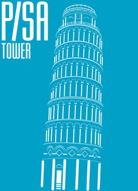 Pisa tower, italy clipart