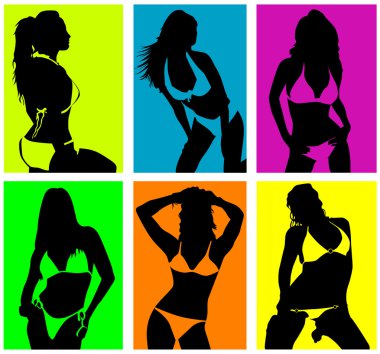 Women in bikini vector clipart