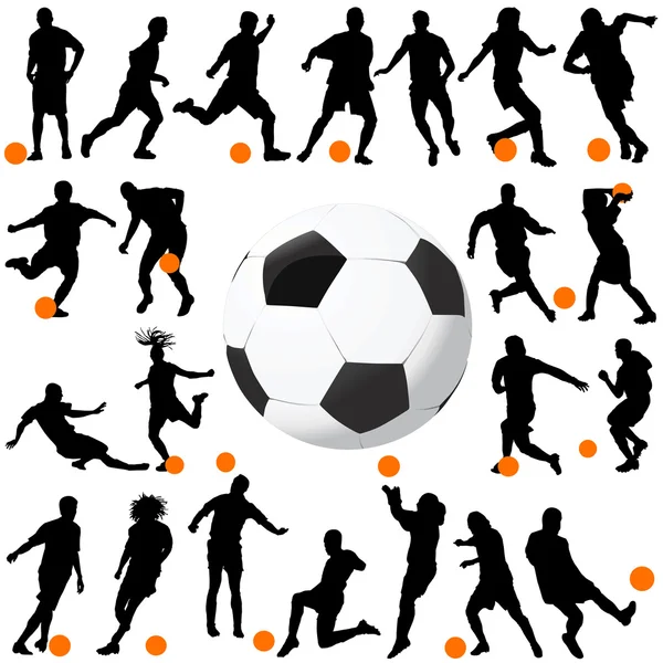 Vector fútbol y pelota — Stockvector