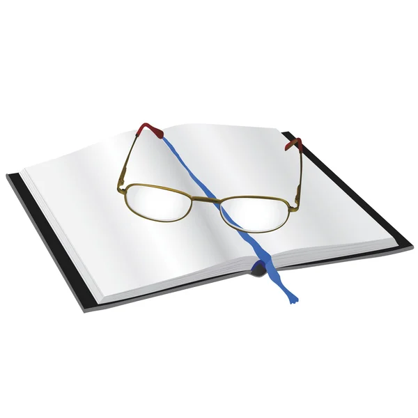 Lectura de gafas en un libro — Archivo Imágenes Vectoriales