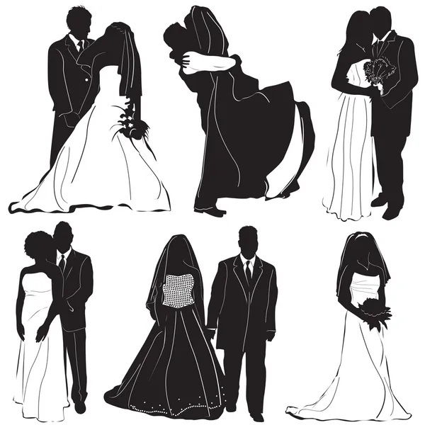 Mariée marié vecteur — Image vectorielle