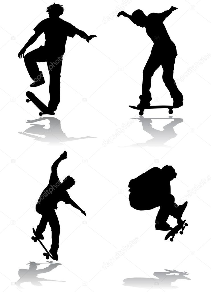 skateboarding vector stock vector image by c bogalo 8555818