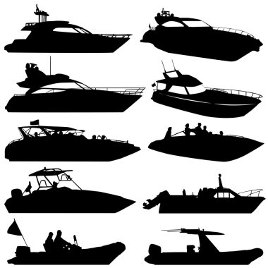 Motor yacht vector