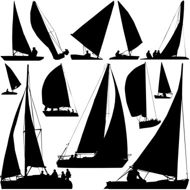 Sailing boat race vector clipart