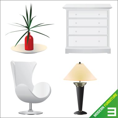 Modern furniture vector clipart