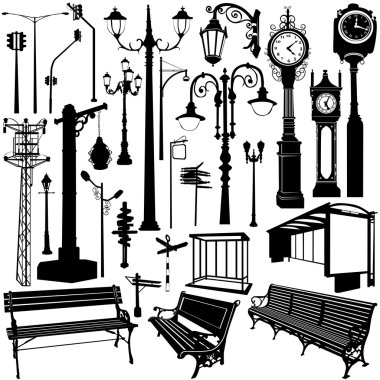 City objects clipart