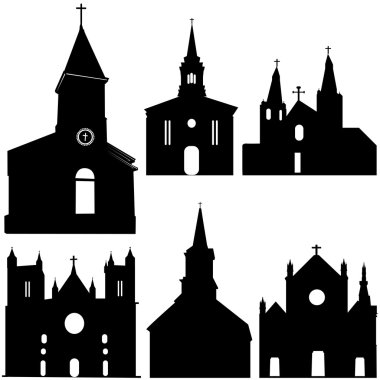 Silhouette of church vector art