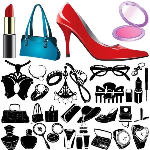Set di accessori donna — Vettoriale Stock