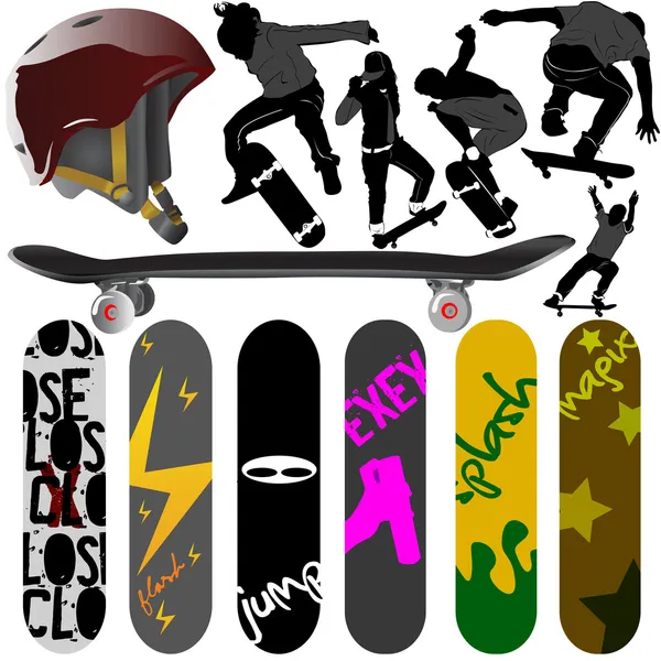Skateboard sada — Stockový vektor
