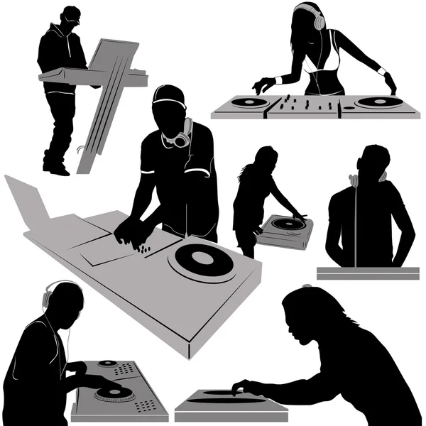 DJ i gramofonu — Wektor stockowy