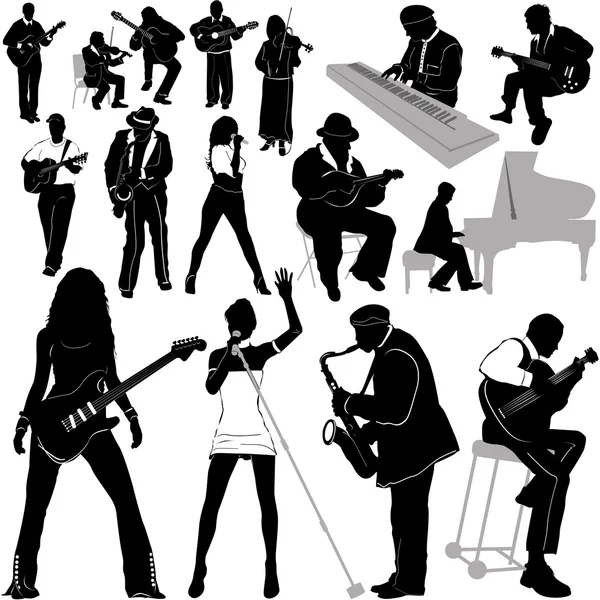 Musician set and clothes detail — Stock Vector