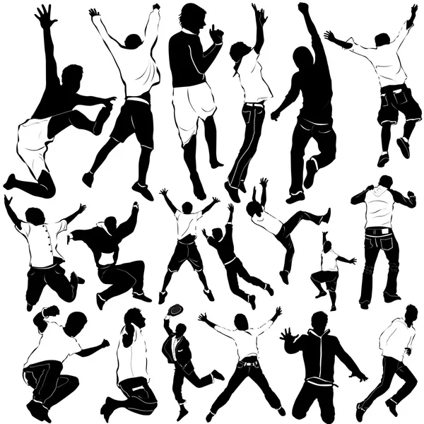 Tanzende und feiernde Männer — Stockvektor