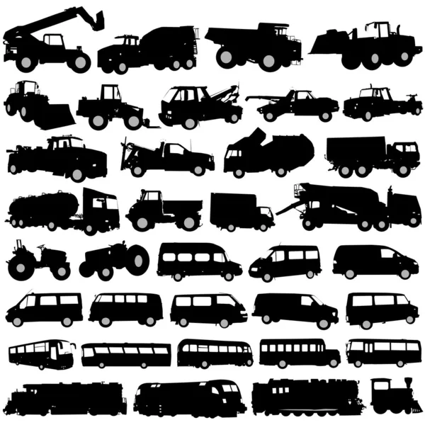 Pojazdy transportowe i budowlane — Wektor stockowy
