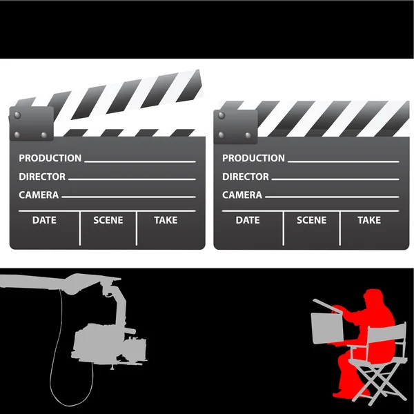 Clapboard and director — Stock Vector