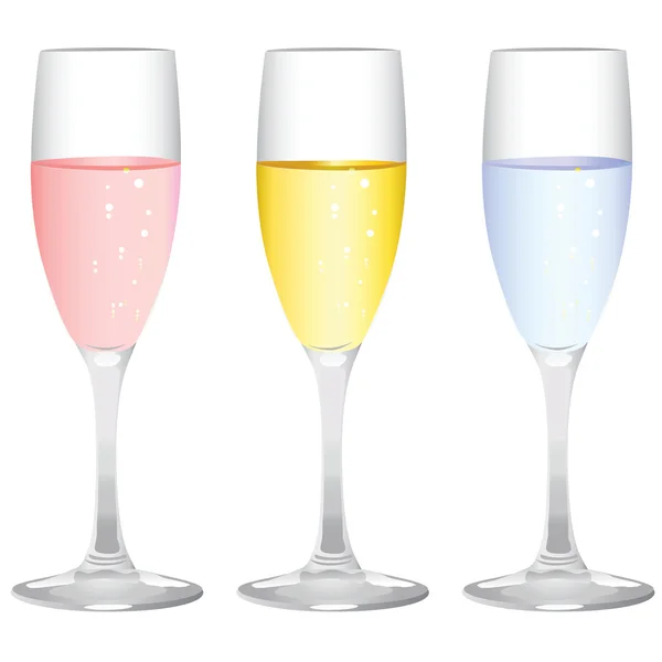 Ensemble de verre champagne — Image vectorielle