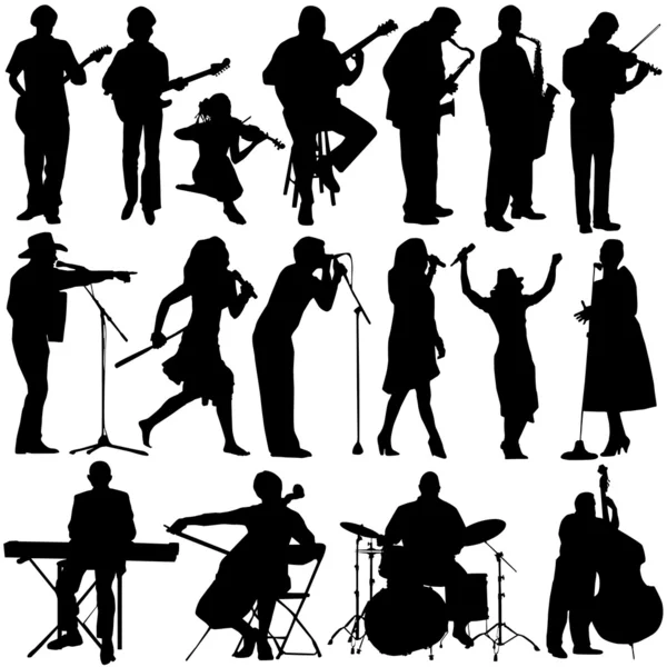 Conjunto de músicos — Archivo Imágenes Vectoriales