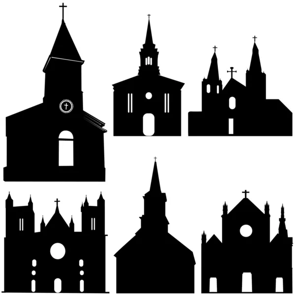 Silhouette of church vector art — Stock Vector