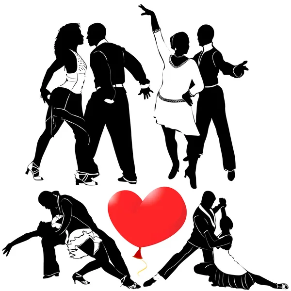 Романтичний танці набір — стоковий вектор