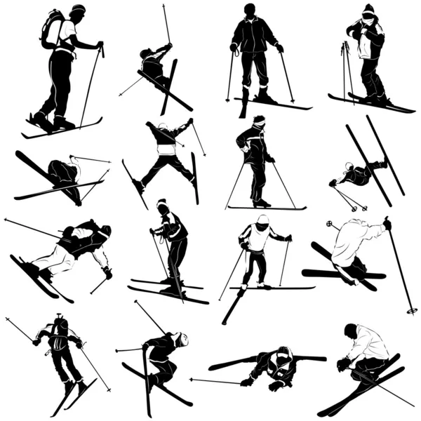 滑雪集 — 图库矢量图片