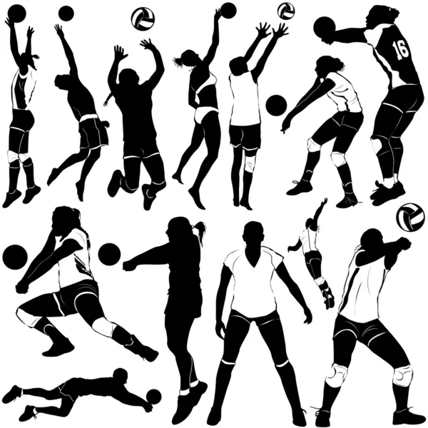 Ensemble de volleyball — Image vectorielle