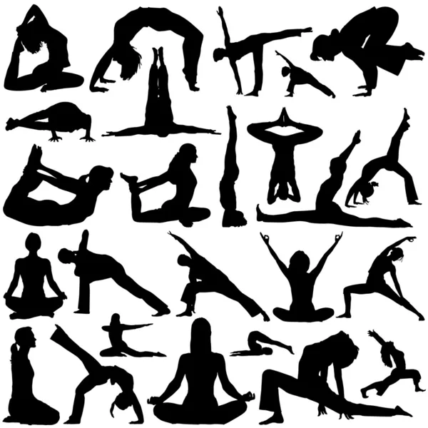 Ensemble de yoga — Image vectorielle