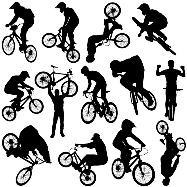 Ensemble de vélos — Image vectorielle