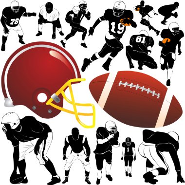 American football set clipart