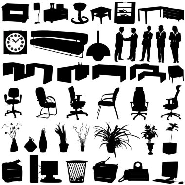 Business-office interior design clipart