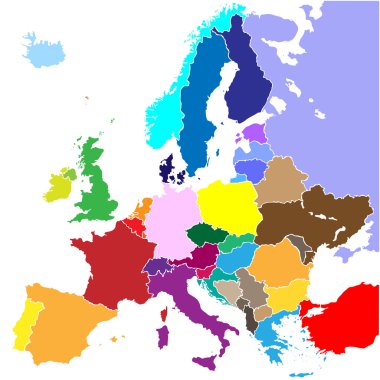 Europe map clipart