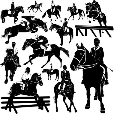 Horse, equestrian set clipart