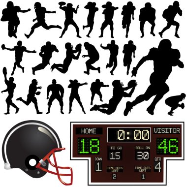 American football set clipart