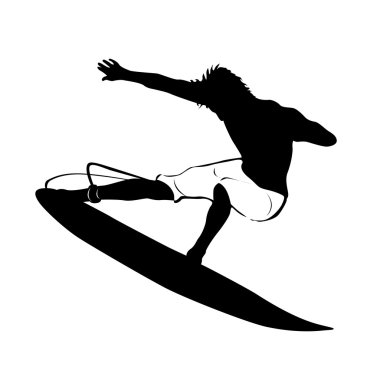 Surfing silhouette