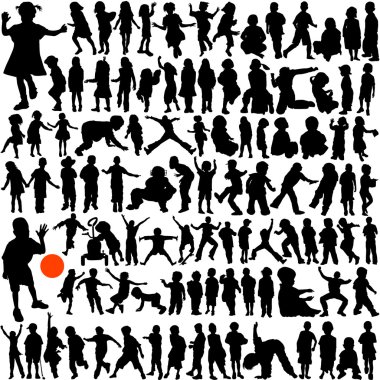 100 children set clipart