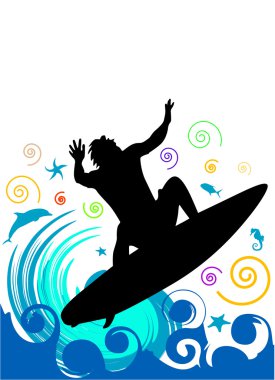 Surfing background clipart