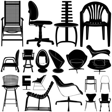 Modern chair set clipart