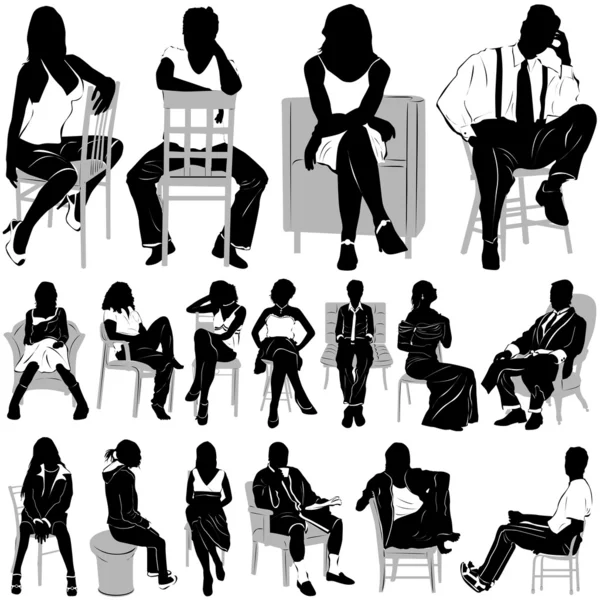 Assis ensemble — Image vectorielle
