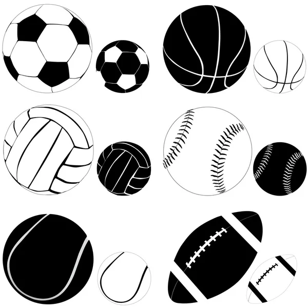 Juego de pelota deportiva — Vector de stock