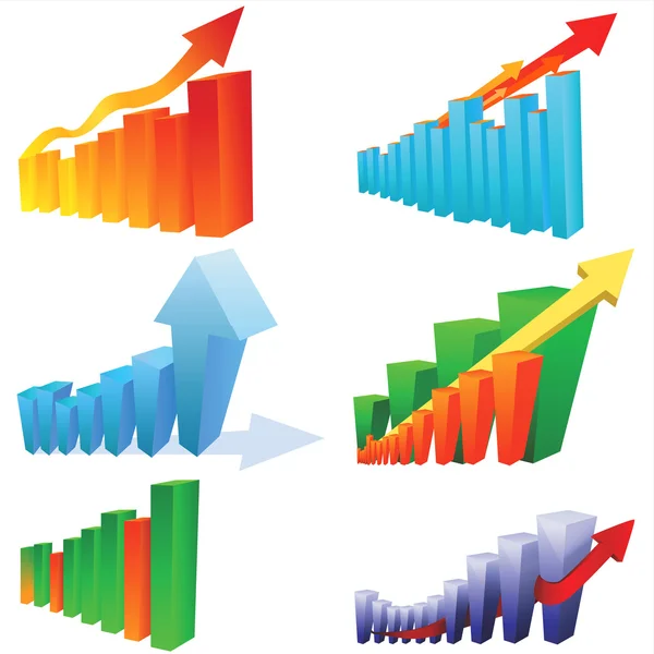 3d estadística buiness chart — Vector de stock