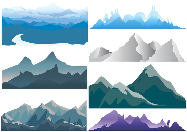 Mountain set — Stock Vector