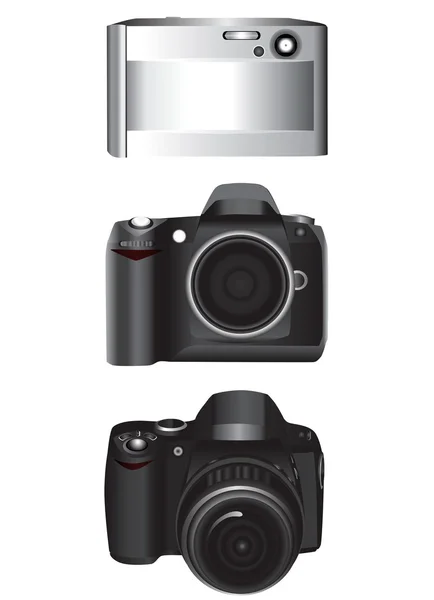 Set di fotocamere digitali — Vettoriale Stock