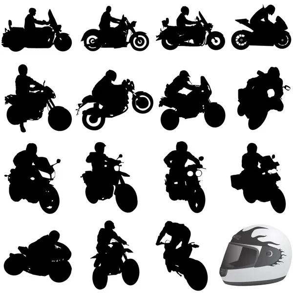 Uppsättning av motorcykel — Stock vektor