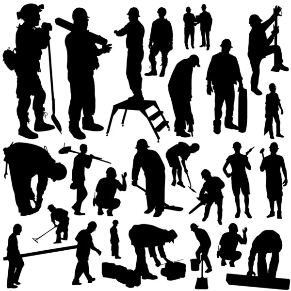 Ensemble de travailleurs de la construction — Image vectorielle