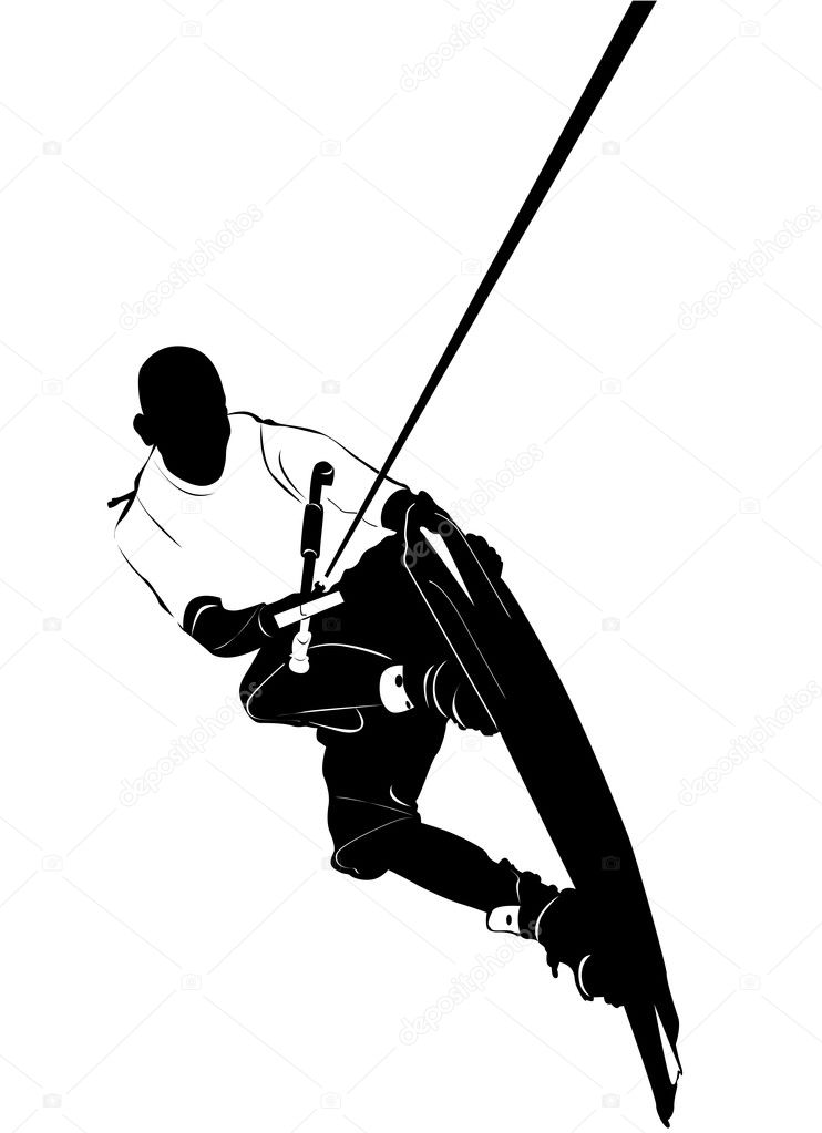 Wakeboarding silhouette