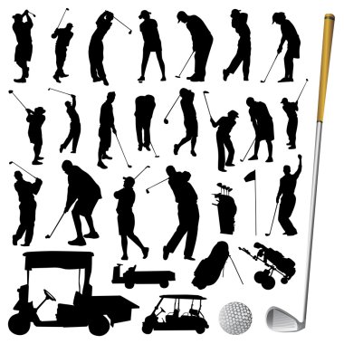 Collection of golf vector clipart