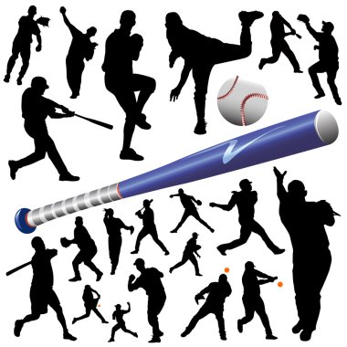 Collection of baseball vector clipart