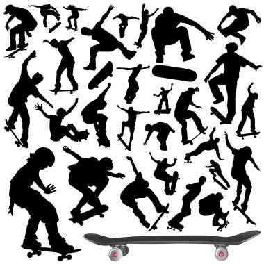 Collection of skateboard vector clipart